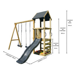 Portique en bois Lina anthracite