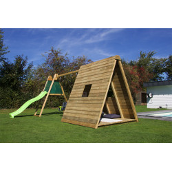 Portique en bois avec petit tipi