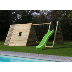 Portique en bois avec grand tipi