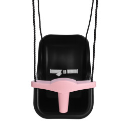 Siège de balançoire pour bébé Luxe anthracite et rose pastel