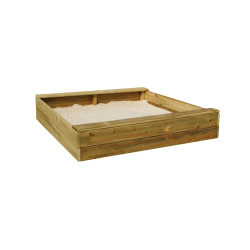 Bac à sable avec couvercle convertible 100 x 100 cm