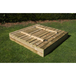 Bac à sable avec couvercle convertible 120 x 120 cm