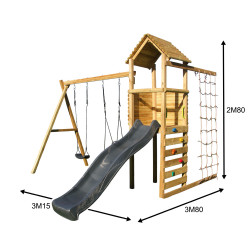 Portique Louis Anthracite – Jeux Extérieurs Durables | BNB WOOD