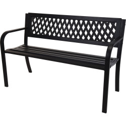 Banc de jardin en acier noir 119 x 50 x 75 cm