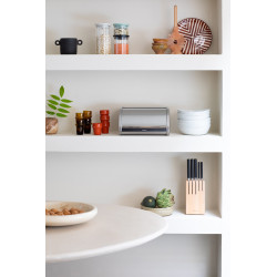 Boîte pain avec couvercle coulissant en acier mat BRABANTIA