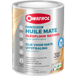 Huile pour parquet Oleofloor Natural blanche 1 L OWATROL