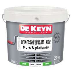 Peinture pour murs et plafonds Formule 12 blanc 15 L DE KEYN