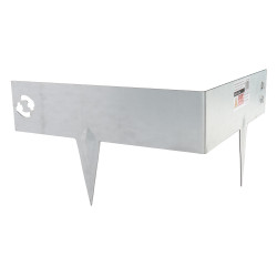 Bordure d'angle de jardin en acier galvanisé 30 x 30 x 7