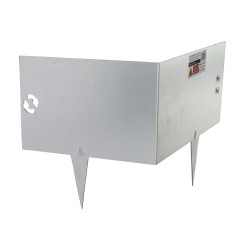 Bordure d'angle de jardin en acier galvanisé 30 x 30 x 16 cm