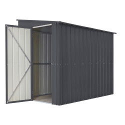 Abri de jardin adossé en métal Lean To 1 porte gris anthracite 1