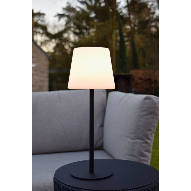 Lampe de Table LED Tyon Noire – Éclairage Extérieur Étanche | LUCIDE