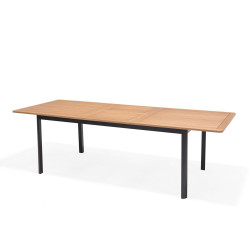 Table de jardin extensible Célina eucalyptus 180-240 x 100 x 74 cm