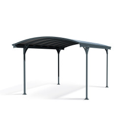 Carport en aluminium Vitoria gris foncé 9