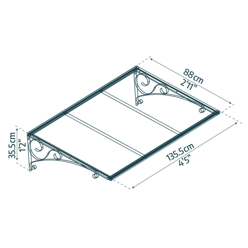 Marquise de porte Venus gris foncé 135