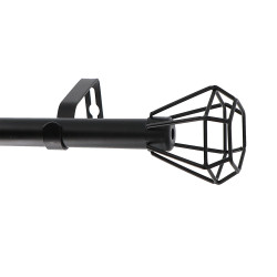 Kit tringlerie en métal Ø 19 - 16 mm extensible avec embout noir mat 1