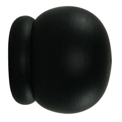 Embout de fermeture pour tringle en bois Boule Ø 28 mm noir mat 2 pièces MOBOIS