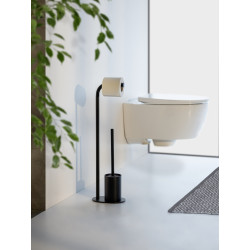 Porte-rouleau et brosse de toilette Levante noir WENKO