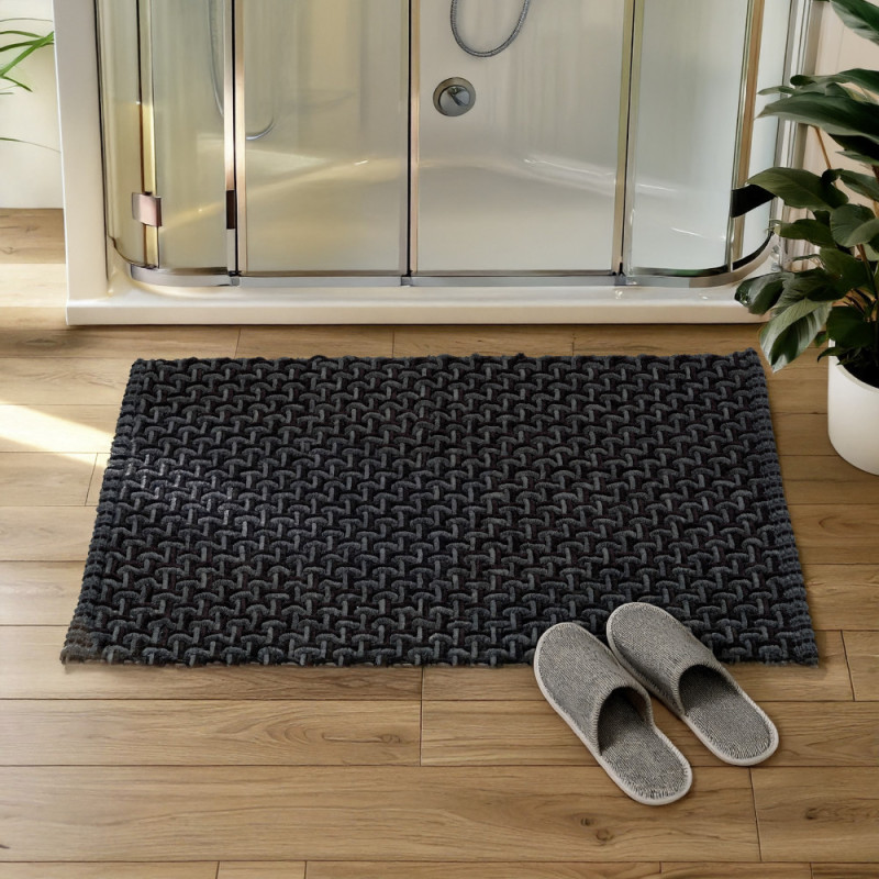 Tapis de bain Ecoli anthracite 50 x 80 cm WENKO