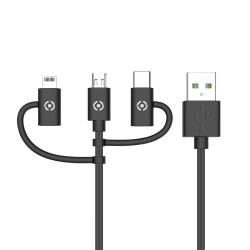 Câble universel 3-en-1 noir CELLY