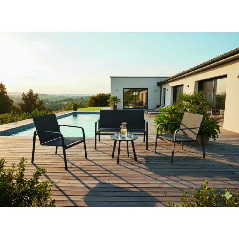 Salon de jardin Juno – Confort extérieur durable | DOMAC