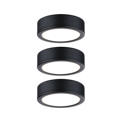 Spot pour meuble LED noir blanc chaud 300 lm 3 W 3 pièces PAULMANN