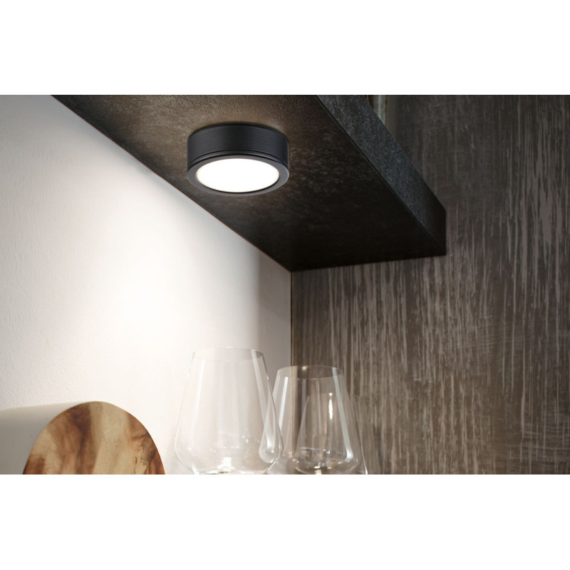 Spot pour meuble LED noir blanc chaud 300 lm 3 W 3 pièces PAULMANN