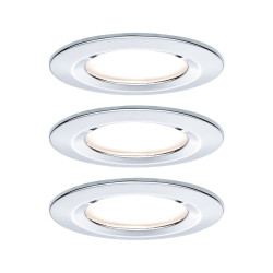 Spot encastrable LED Nova chrome blanc chaud IP44 6 W 3 pièces PAULMANN