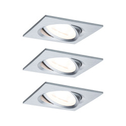 Spot encastrable LED Nova aluminium blanc chaud IP23 6 W 3 pièces PAULMANN