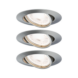 Spot encastrable LED Base acier brossé GU10 blanc chaud IP20 4