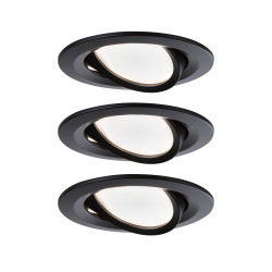 Spot encastrable LED Nova noir blanc chaud IP23 6 W 3 pièces PAULMANN