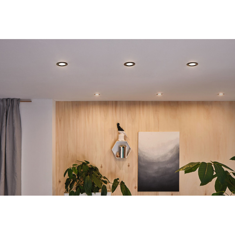 Spot encastrable LED Nova noir blanc chaud IP23 6 W 3 pièces PAULMANN