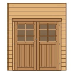 Paroi Frontale Double Porte Carport SOLID 2.1x2.45m | SOLID Paroi Frontale Double Porte Carport SOLID 2.1x2.45m | SOLID