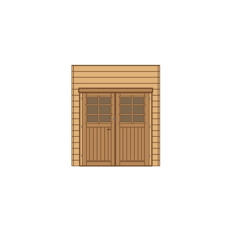 Paroi frontale avec double porte pour carport 2,1 x 2,45 m SOLID