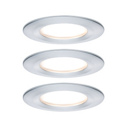 Spot encastrable LED Nova aluminium blanc chaud IP44 6 W 3 pièces PAULMANN