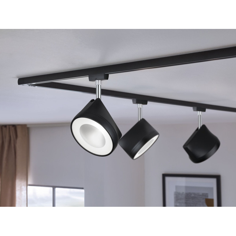 Spot LED URail Arena noir et chrome blanc neutre 1600 lm 14 W PAULMANN