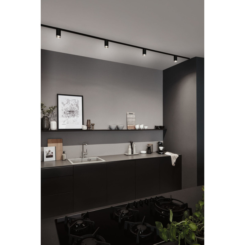 Spot LED URail Tube noir et chrome GU10 10 W PAULMANN