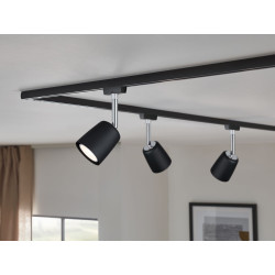 Spot LED URail Cover noir et chrome GU10 10 W PAULMANN