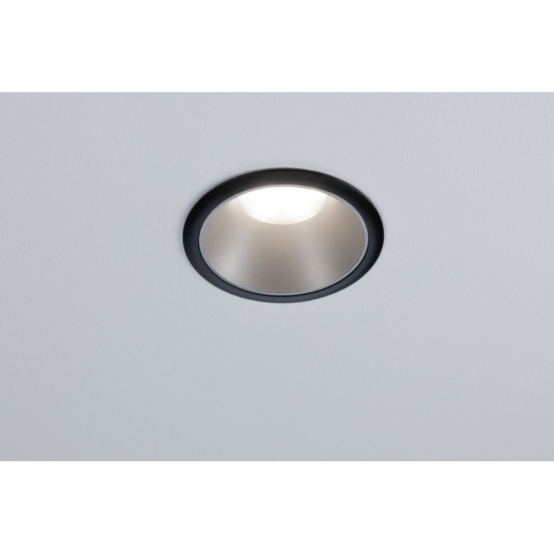 Spot encastrable LED Cole noir et argent blanc chaud IP44 470 lm 6 W PAULMANN
