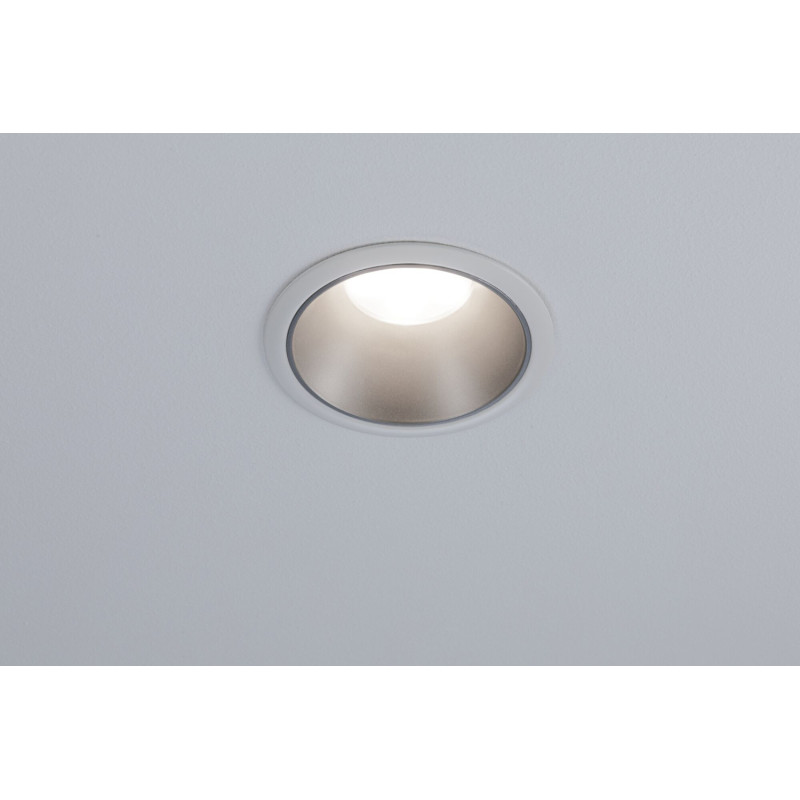 Spot encastrable LED Cole blanc et argent blanc chaud IP44 470 lm 6 W PAULMANN