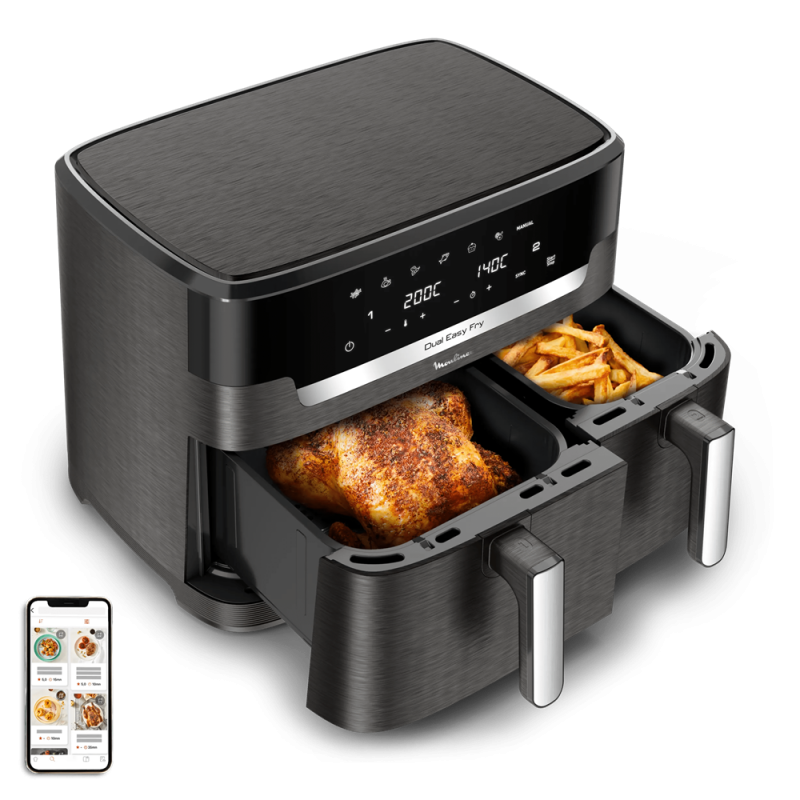 Friteuse à air Dual XXL – Repas Complet Familial | MOULINEX