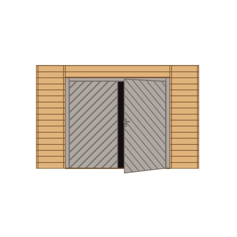 Paroi frontale avec porte de garage pour carport