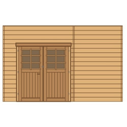 Paroi frontale double porte gauche carport SOLID 2,7x2,45m | SOLID