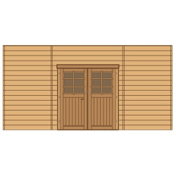 Paroi avant double porte carport SOLID 4,8 x 2,45m | SOLID