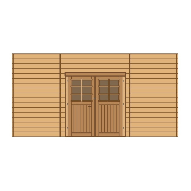 Paroi avant avec double porte pour carport 4,8 x 2,45 m SOLID