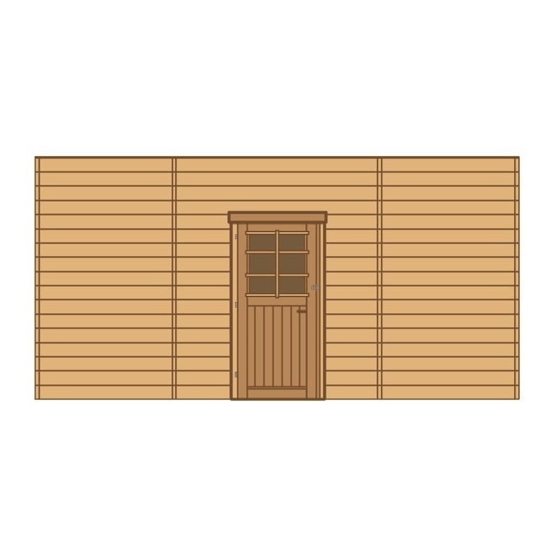 Paroi frontale avec porte simple pour carport 4,8 x 2,45 m