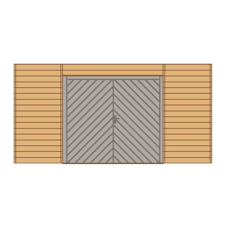 Paroi frontale avec porte de garage pour carport 4,8 x 2,45 m SOLID