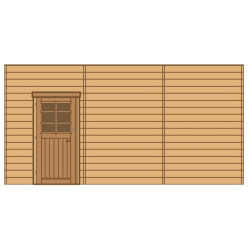 Paroi frontale avec simple porte gauche pour carport