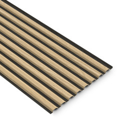 Lambris extérieur chêne clair et noir en acier 220 x 44 x 1