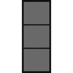 Porte vitrée Steel Look noir mat verre gris fumé 73 x 201