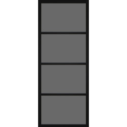 Porte vitrée Steel Look noir mat verre gris fumé 73 x 201